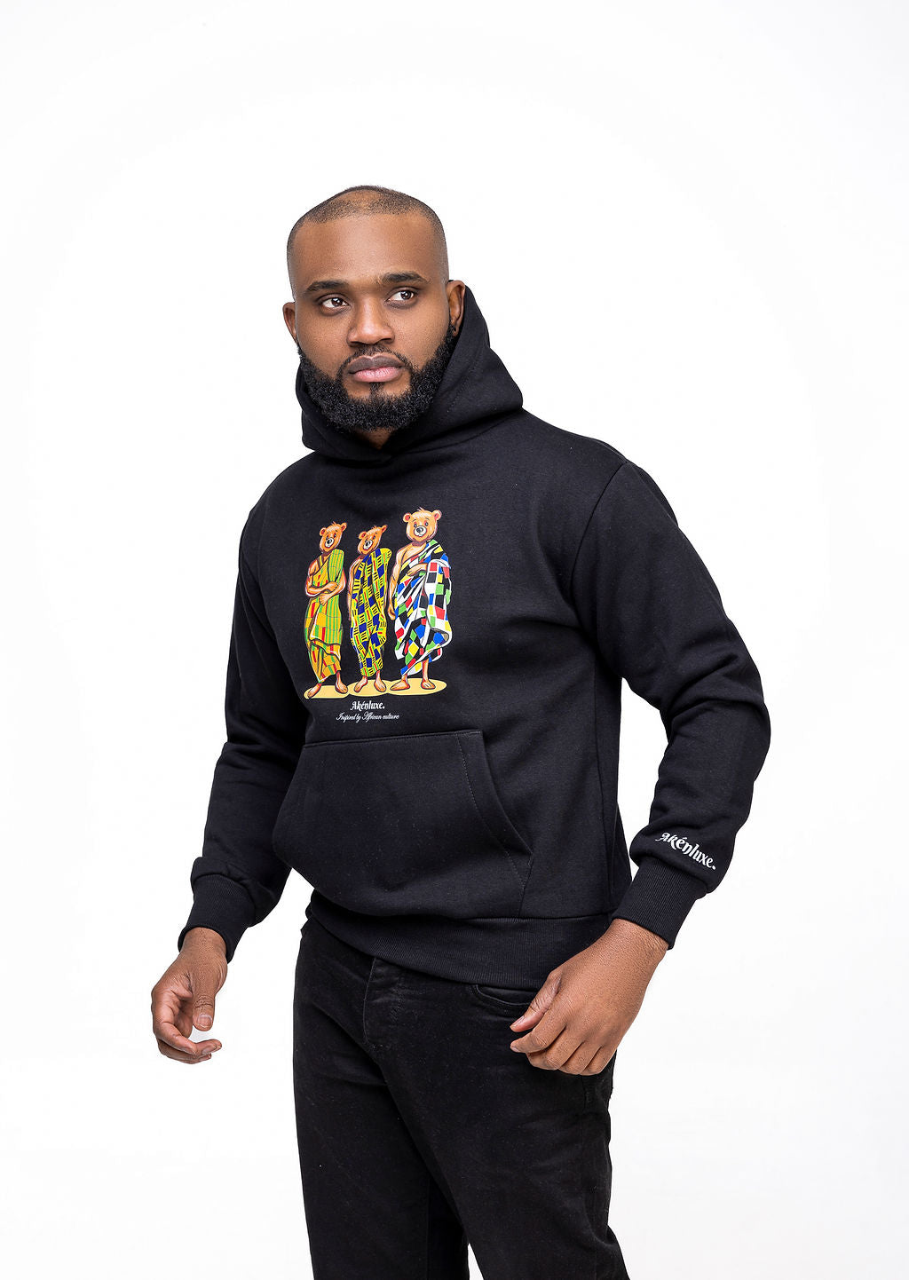 AkénLuxe Kente Bear Hoodie - AkénLuxe
