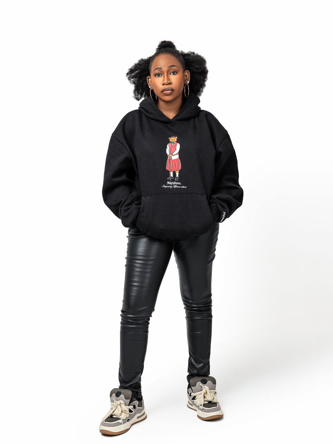 AkénLuxe Lozi Bear Hoodie | Black