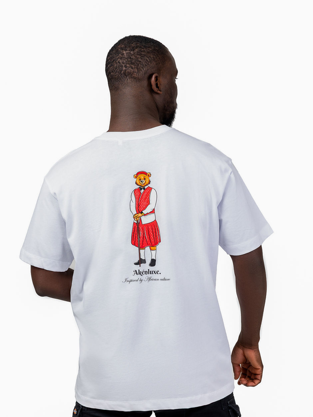 AkénLuxe Lozi Bear T-Shirt | White