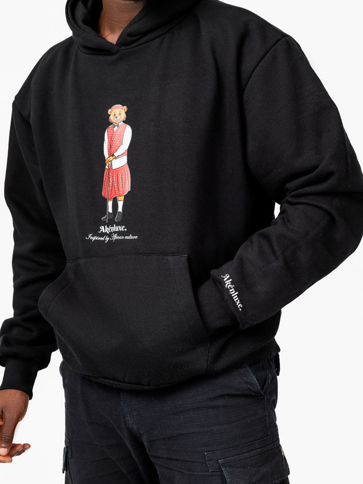 AkénLuxe Lozi Bear Hoodie | Black