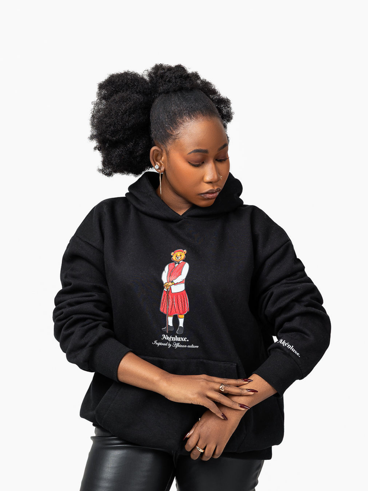 AkénLuxe Lozi Bear Hoodie | Black