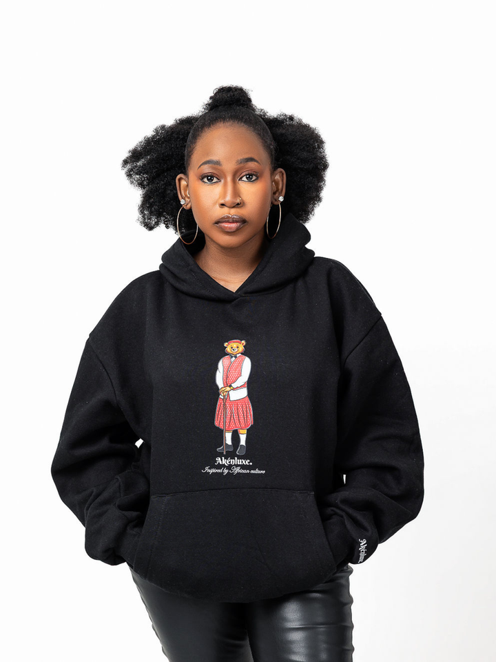 AkénLuxe Lozi Bear Hoodie | Black