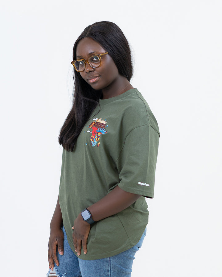 AkénLuxe Oversized Map Of Africa T-Shirt - AkénLuxe