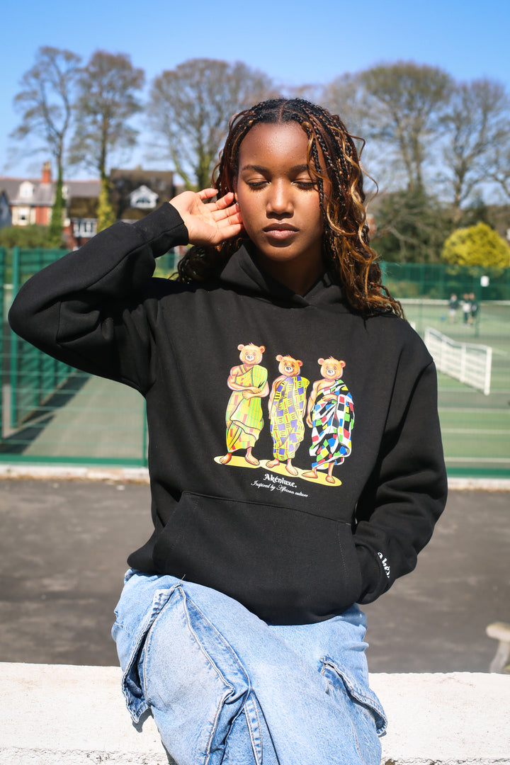 AkénLuxe Kente Bear Hoodie - AkénLuxe