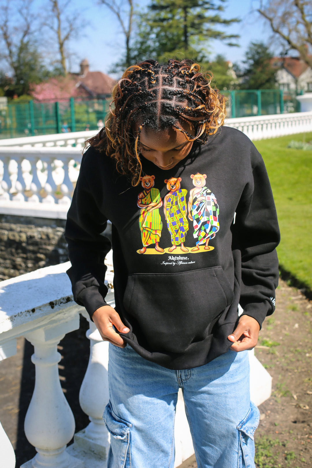 AkénLuxe Kente Bear Hoodie - AkénLuxe
