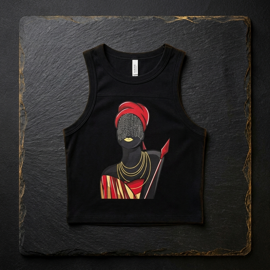 Faramadé Ladies Micro Rib Racer Tank Top Black