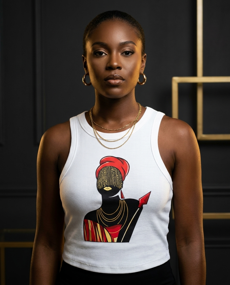 Faramadé Ladies Micro Rib Racer Tank Top White