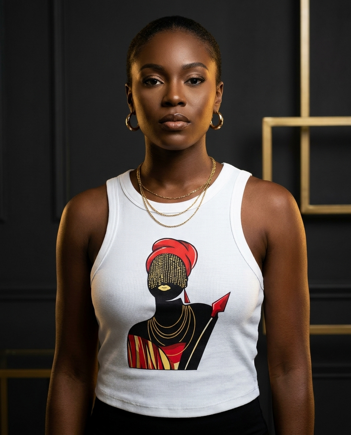 Faramadé Ladies Micro Rib Racer Tank Top White