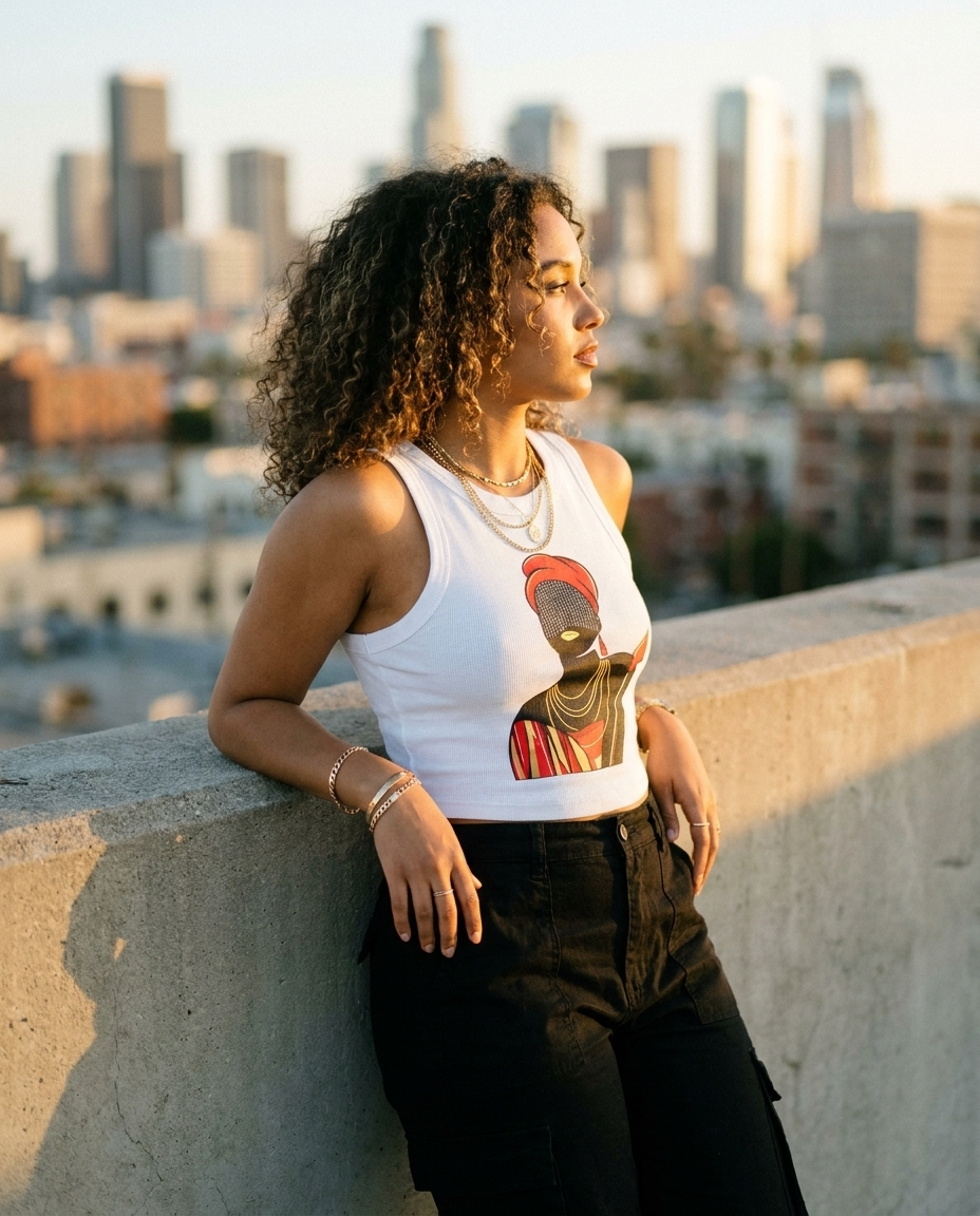 Faramadé Ladies Micro Rib Racer Tank Top White